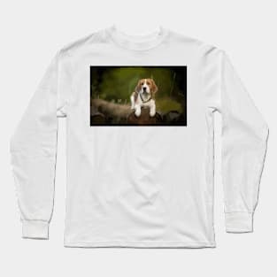 Cute Beagle Digital Painting Long Sleeve T-Shirt